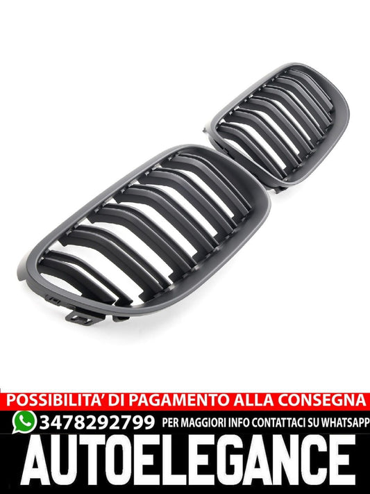SUITABLE FOR BMW 3 SERIES E92 E93 10-13 SPORT GRILL DOUBLE BRIDGE MATT BLACK 