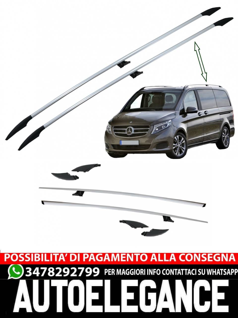 Mancorrenti adatto per Mercedes Classe V W447(dal 2014 in poi) Passo lungo (LWB)