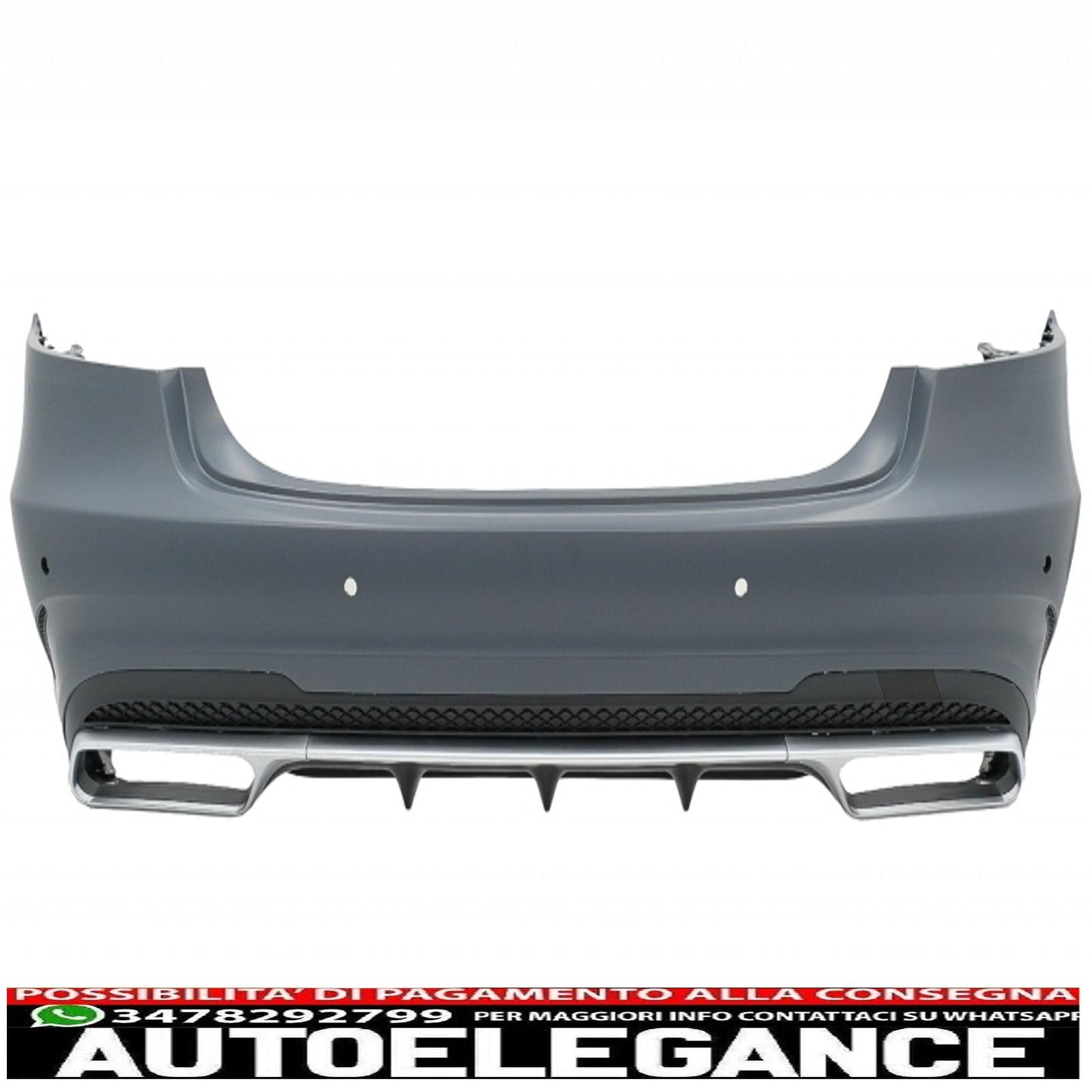 Rear bumper with exhaust tips black edition suitable for mercedes e class w212 facelift (2013-2016) design e63