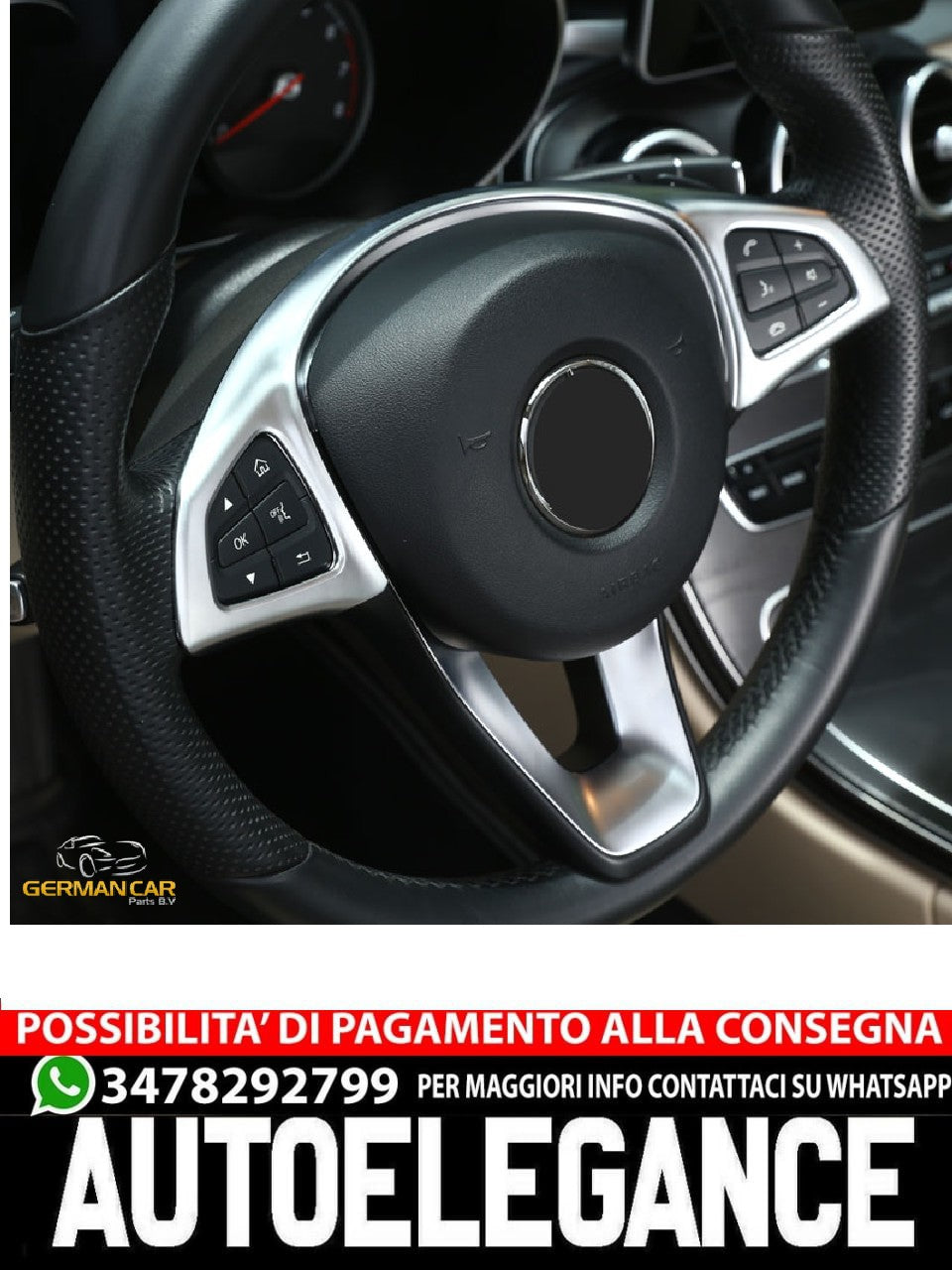 Per Mercedes W213 Classe E pannello volante telaio cromato opaco