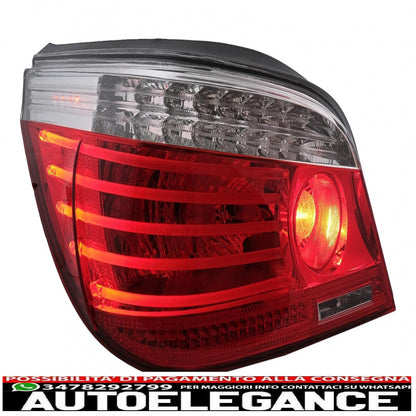 led rear lights suitable for bmw 5 series e60 (04.2003-03.2007) red transparent lci facelift design