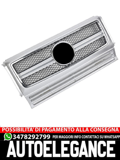 Griglia adatta per Mercedes W463 Classe G 1990-2018 Argento + cromo