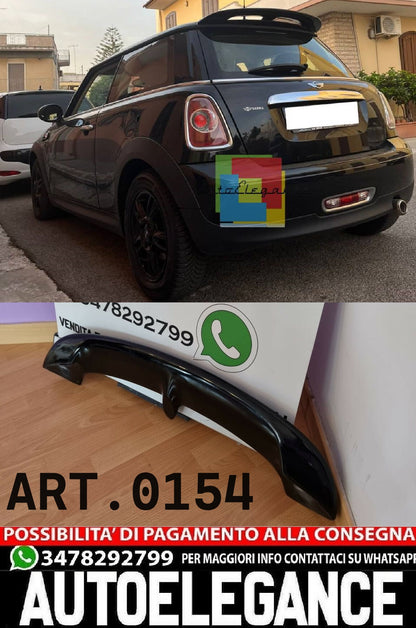 SPOILER ADATTO PER MINI COOPER R56 2005-2014 NERO LUCIDO LOOK SPORTIVO