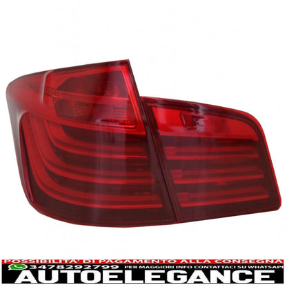 m performance led rear lights suitable for bmw 5 series f10 (2011-2017) lci design red