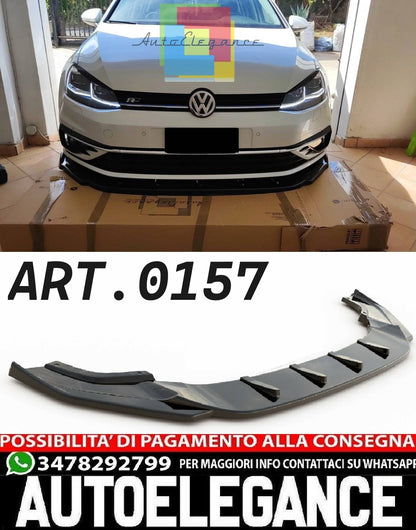 FRONT BUMPER SPLASH GUARD SUITABLE FOR VW GOLF 7.5 R RLINE 2017-2019 ABS BLACK