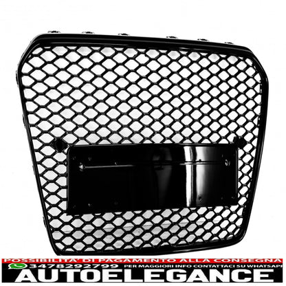 front grille without badge suitable for audi a5 8t (2012-2015) rs design piano black