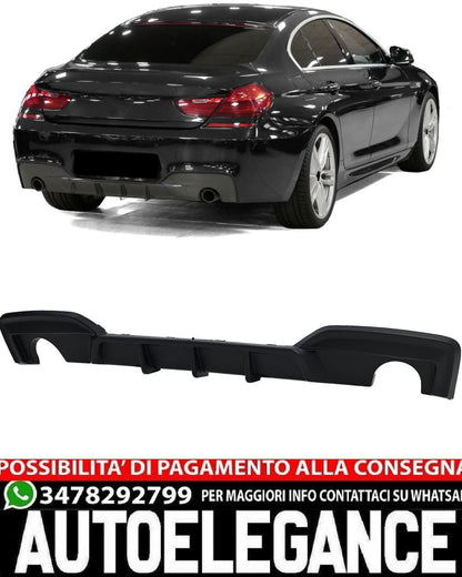 DIFFUSORE POSTERIORE 1+1 ADATTO PER BMW SERIE 6 F12 F13 F06 LOOK NERO OPACO