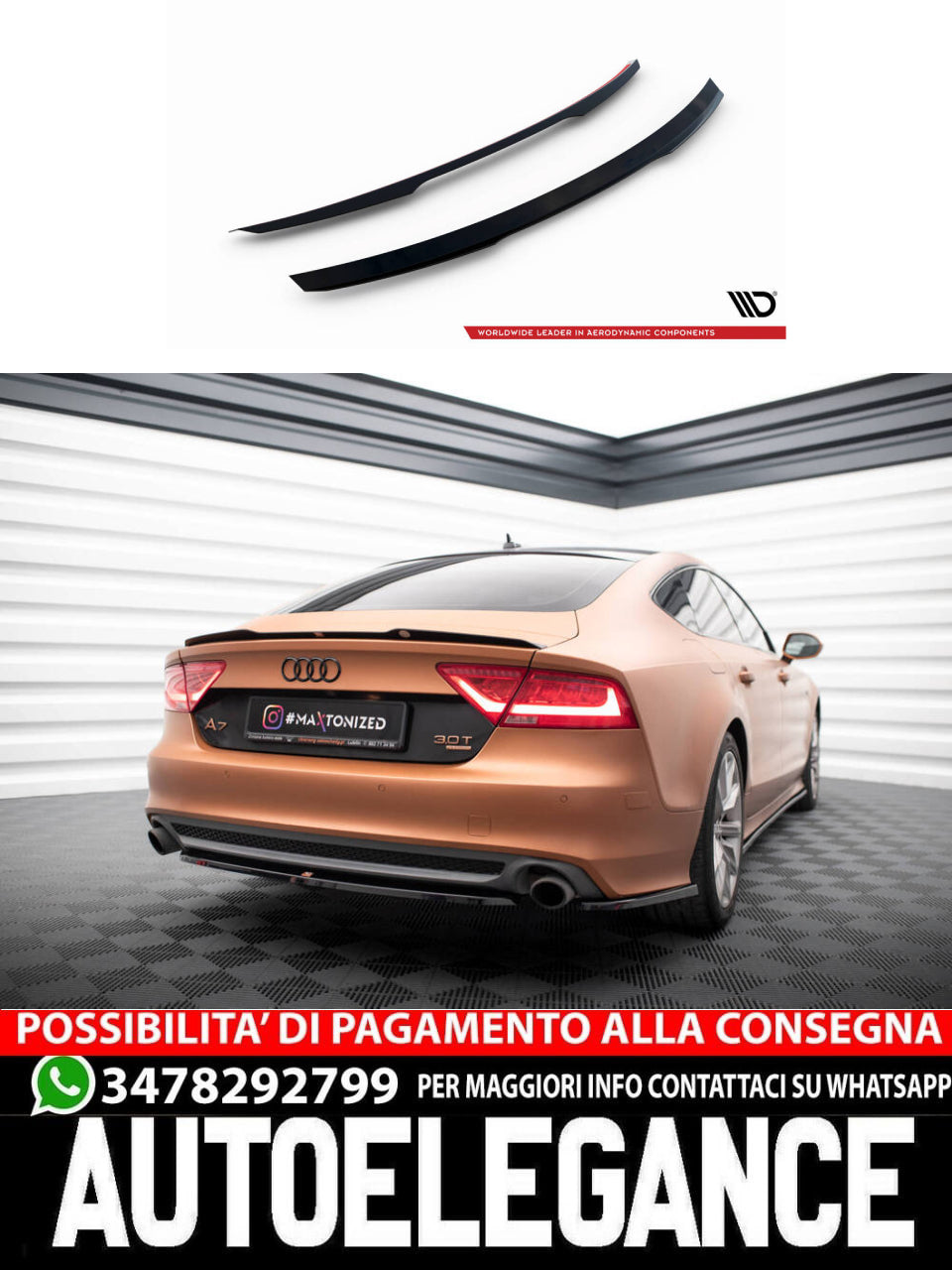 Spoiler Cap ADATTO COMPATIBILE PER Audi A7 C7 (2010 - 2014  )