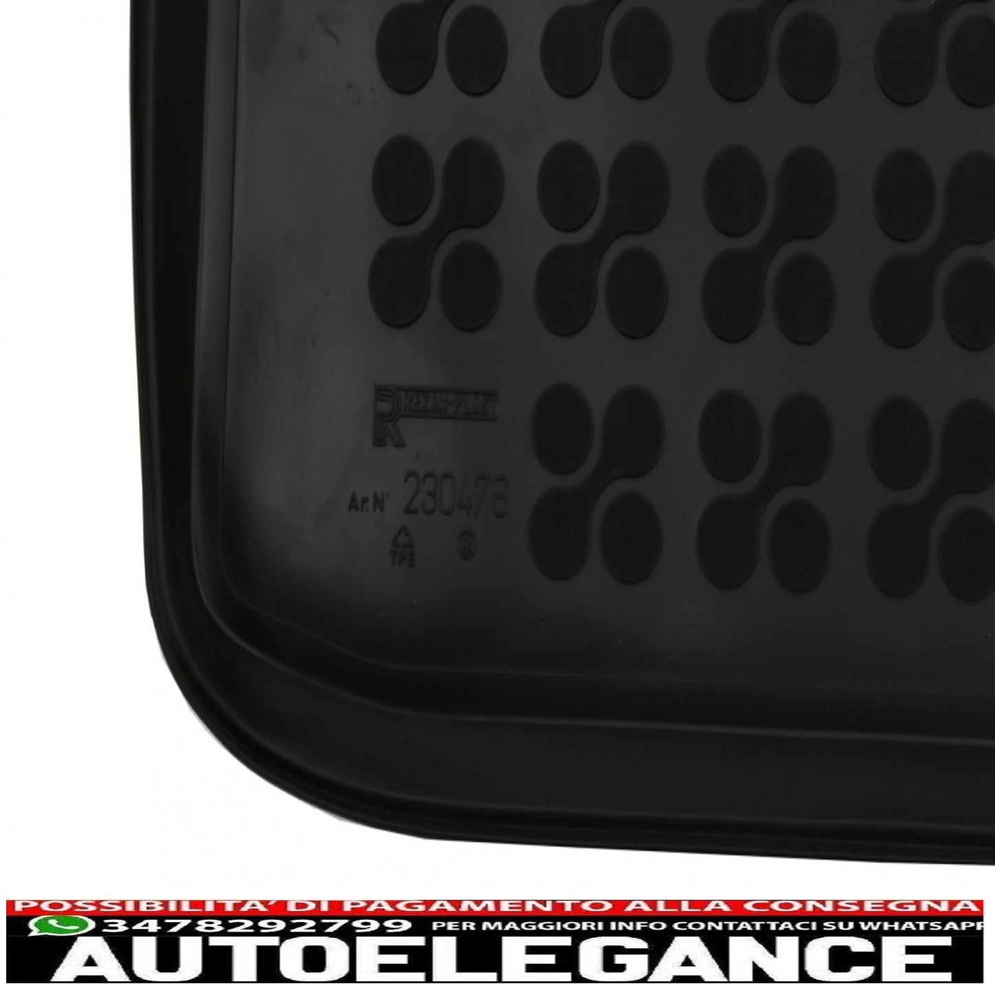 Black Rubber Boot Mat Suitable for Ford Puma (2019-up)