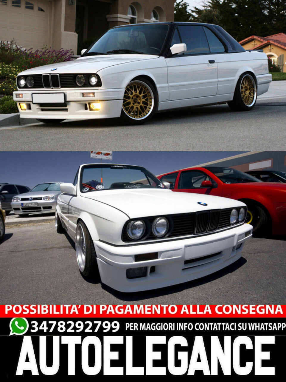 PARAURTI ANTERIORE M-TEC M POWER STYLE ADATTO PER BMW E30