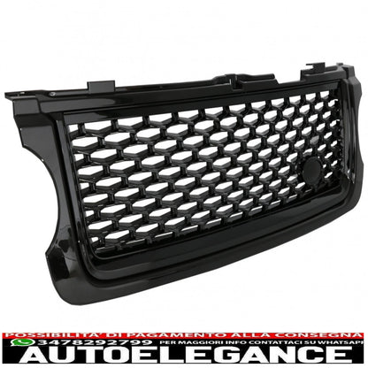 center grille suitable for land rover vogue iii l322 (2010-2012) all black autobiography supercharged edition