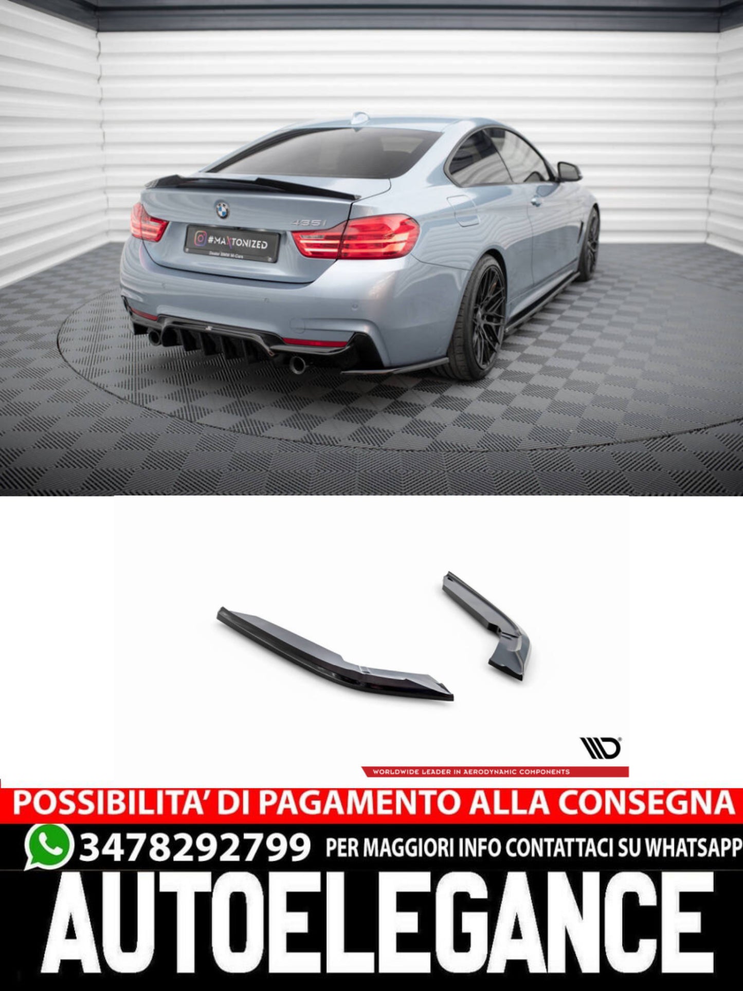 SPLITTER LATERALI POSTERIORI V.4 BMW 4 COUPE M-PACK F32  (2013-2020)