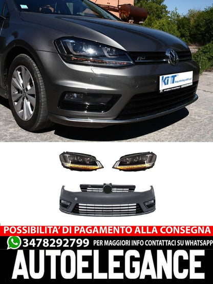 Paraurti anteriore adatto per VW Golf VII 7 (2013-2017) con fari 3D LED