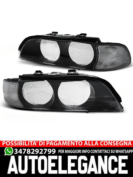 FARI ANTERIORI NERO BIANCO H7 ADATTI COMPATIBILI per BMW E39 95-00
