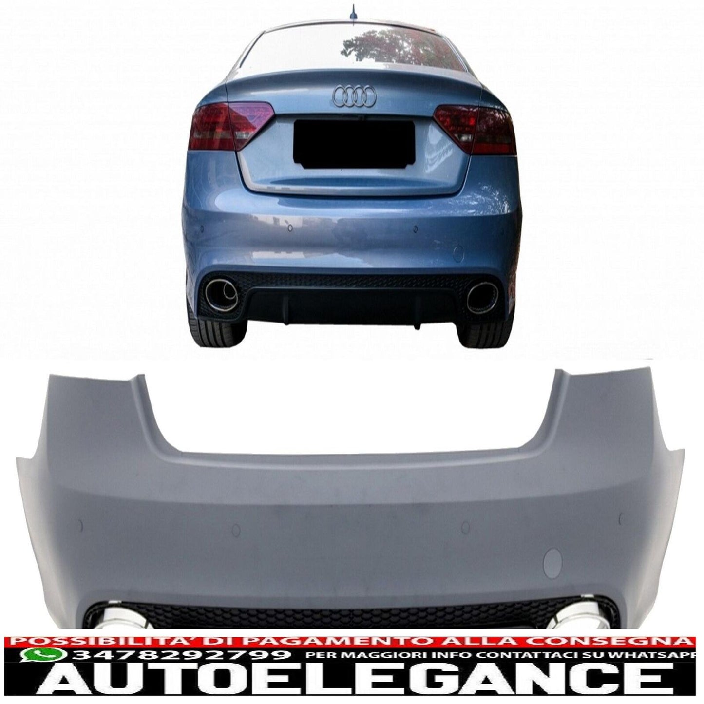 Rear Bumper for Audi A5 S5 8T 07-13 8T Facelift 13+ Sportback RS5 Design 
