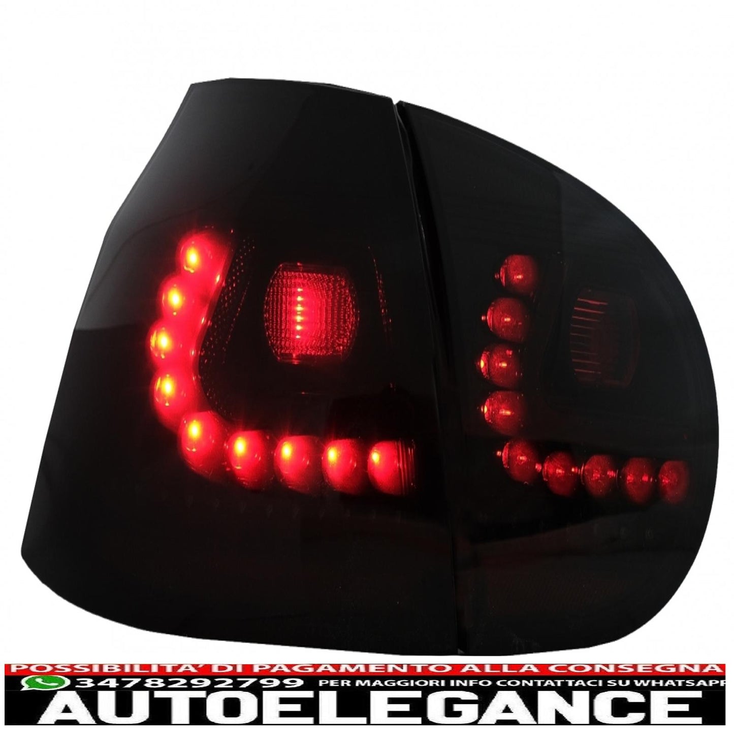 led rear lights for vw golf v 2003-2009 fog lights black/smoke