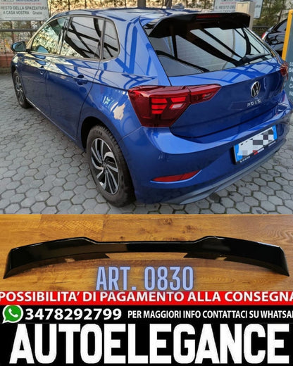 SPOILER ADATTO PER VW POLO AW1 LOOK GTI GTD RLINE LOOK NERO LUCIDO