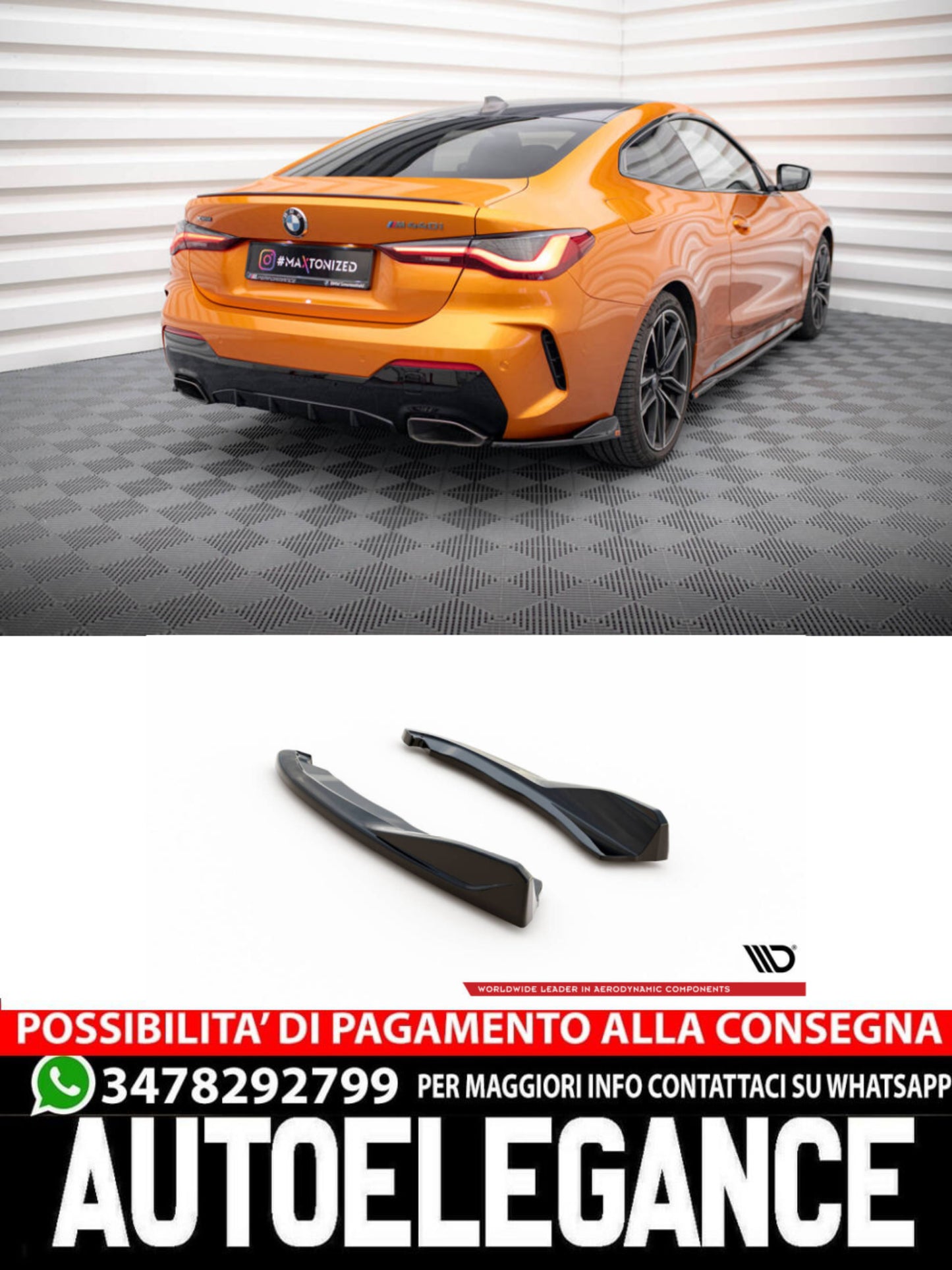 SPLITTER LATERALI POSTERIORI COMPATIBILI PER V.2 BMW M440I G22   (2020 - )