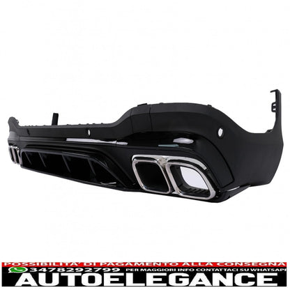 diffusore posteriore con terminali di scarico color argento, adatto per mercedes glc suv x253 facelift (2020-up) design glc63