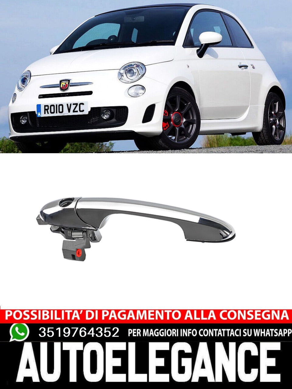 Maniglia porta esterna lato guidatore anteriore sinistra per FIAT 500 500C 2007+