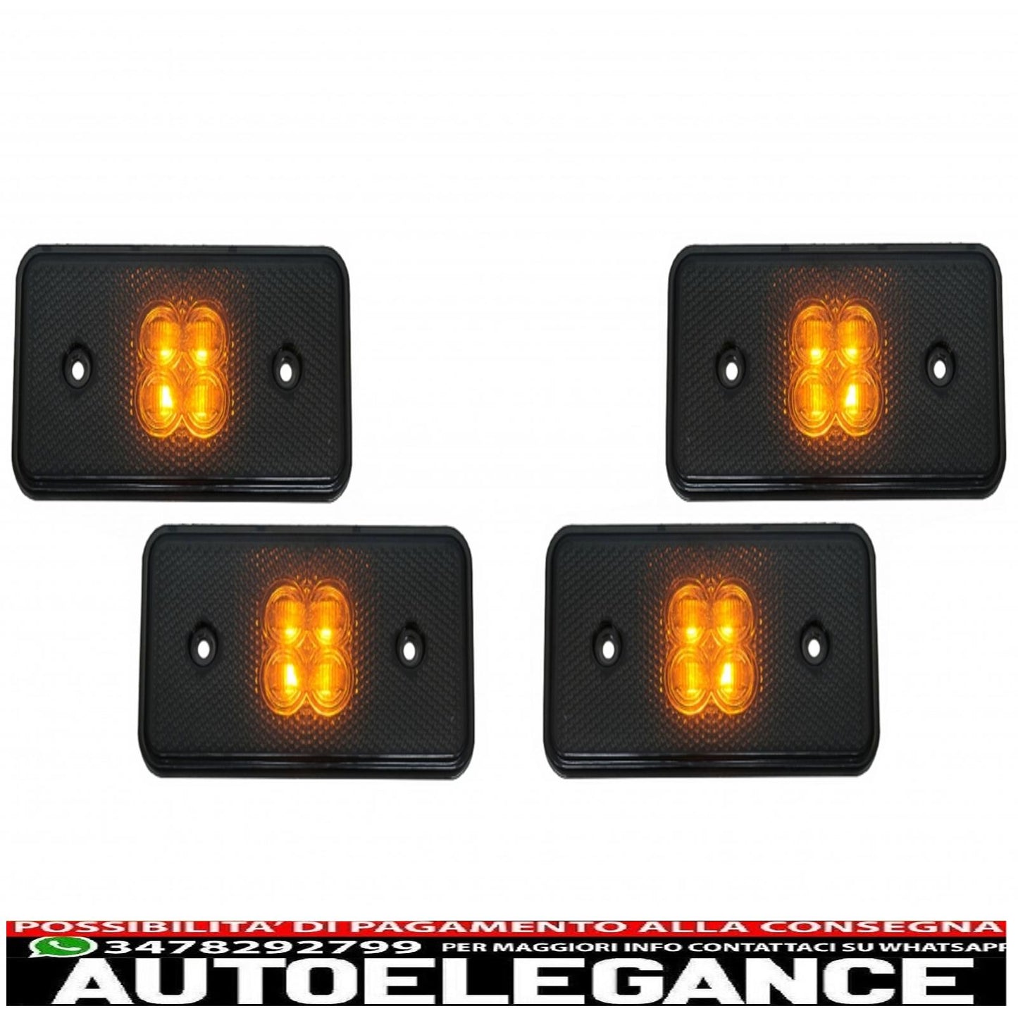 Front and Rear LED Side Marker Lights Suitable for Mercedes Benz G-Class W463 (2002-2014) Smoke Lens