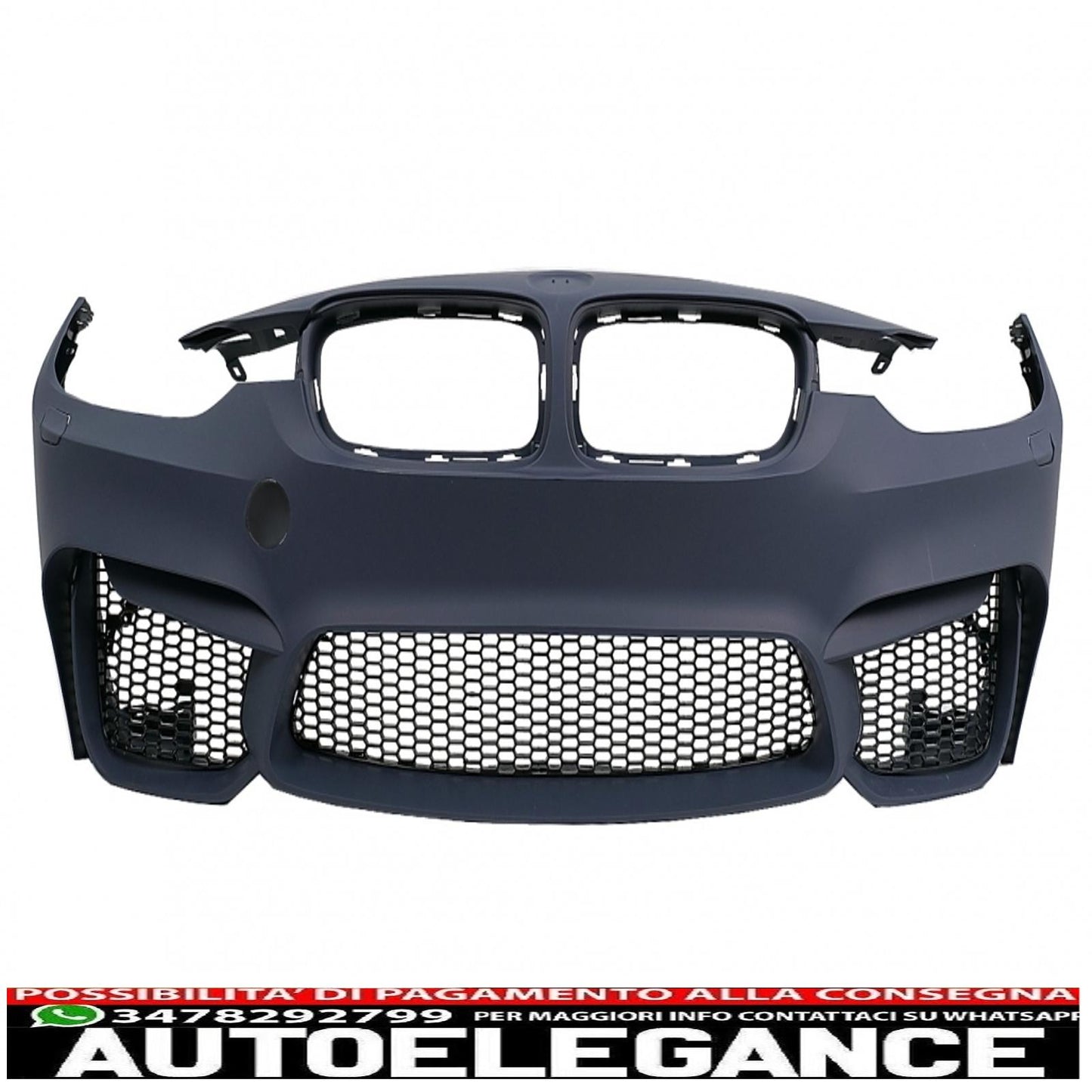 paraurti anteriore adatto per bmw serie 3 f30 f31 (2011-2019) con fendinebbia e minigonne laterali design m3