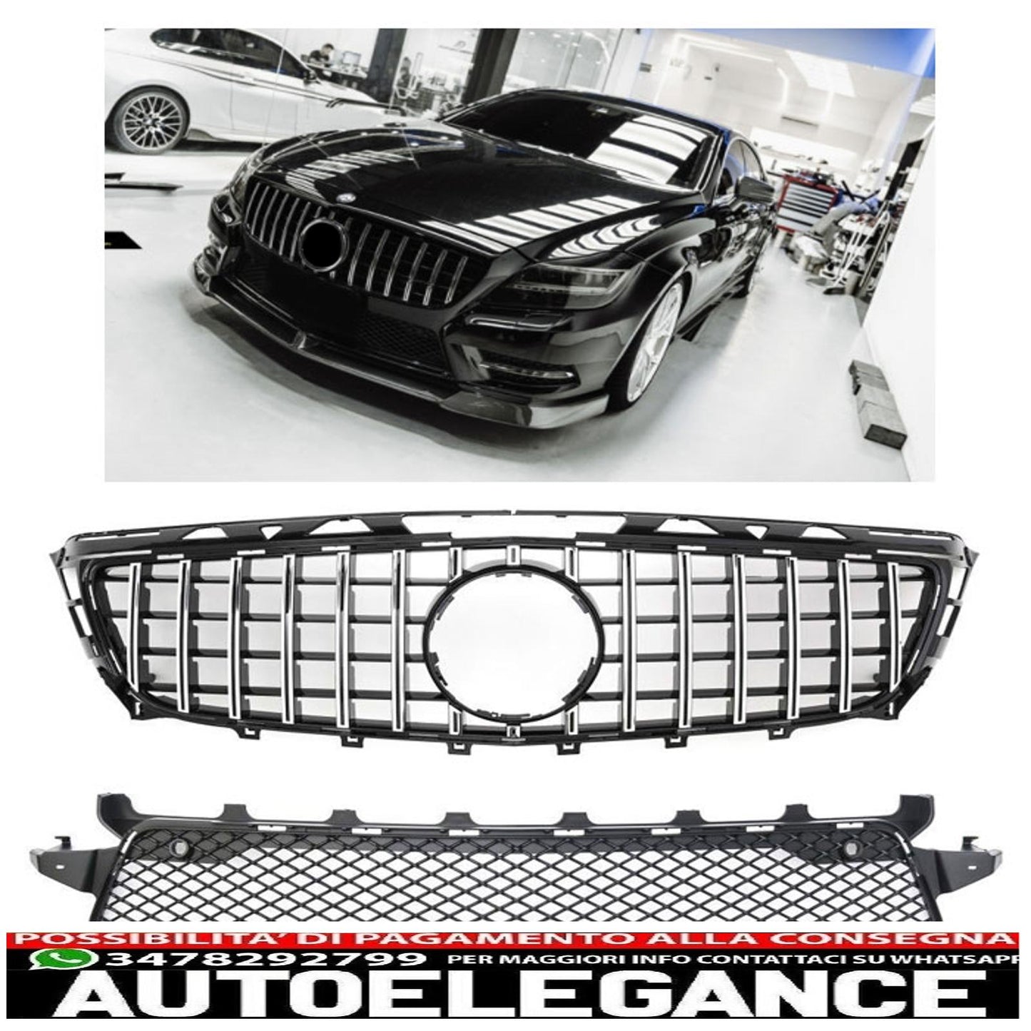Radiator Grille Sport Panamericana GT Grill For Mercedes W218 X218 CLS 11-14