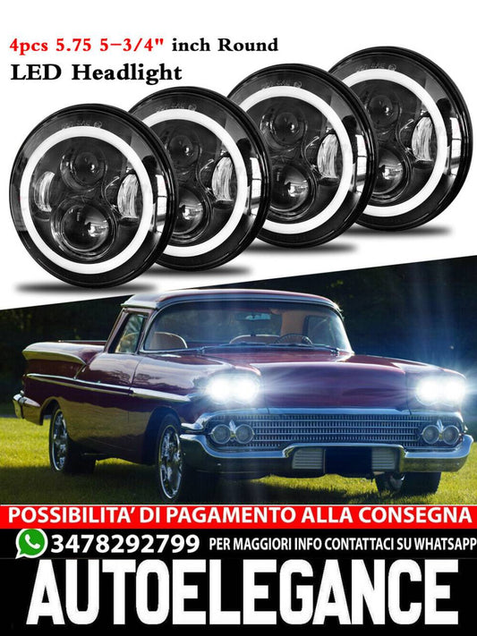4PCS 5 3/4" 5.75" Hi/Lo Beam LED Headlights For Chevy Chevelle 1965-1970 