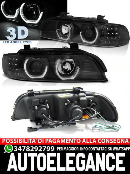 FARI ANTERIORI ANGEL EYES 3D NERO adatti per BMW E39 09.95-06.03