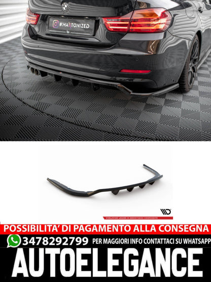 SPLITTER POSTERIORE CENTRALE (CON BARRE VERTICALI) ADATTO PER BMW 4 GRAN COUPÉ F36  (2014-2017)