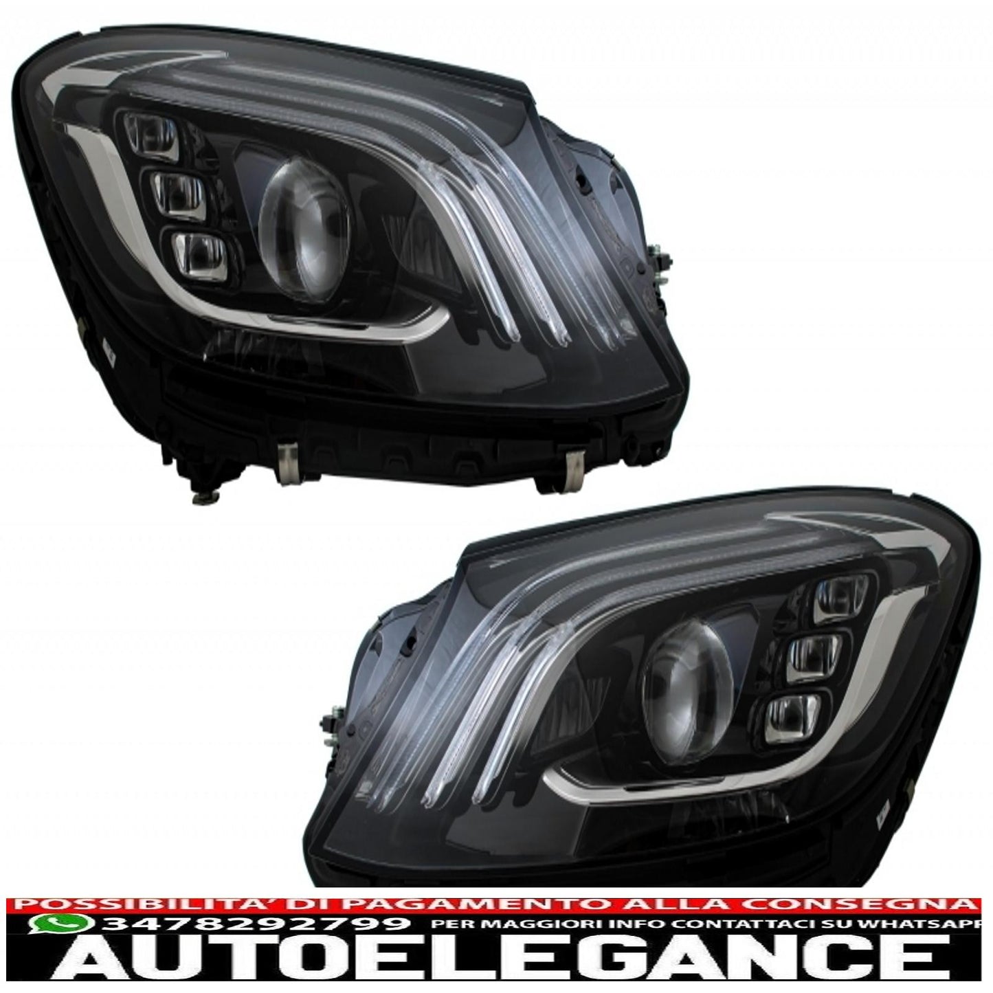full led headlights suitable for mercedes s class w222 facelift oem look with adapter module