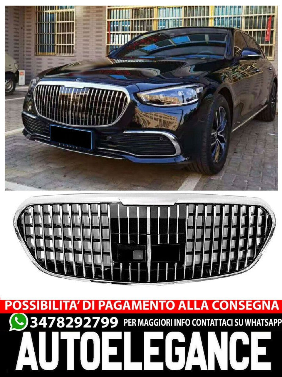 Sports grille for Mercedes W223 S-CLASS MAYBACH DESIGN 