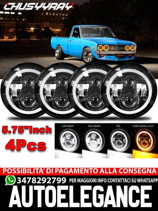 4PCS For Datsun 620 Pickup 1972-1974 DOT 5-3/4 5.75" inch LED Headlights With DRL
