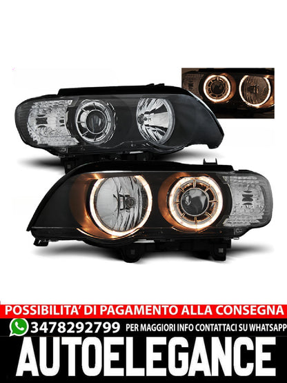 ANGEL EYES XENON HEADLIGHTS BLACK for BMW X5 E53 09.99-10.03 