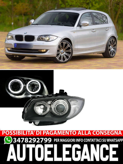 Angel Eyes Headlight with White LED Rings for BMW 1 Series E87 E81 E82 E88 Grey 