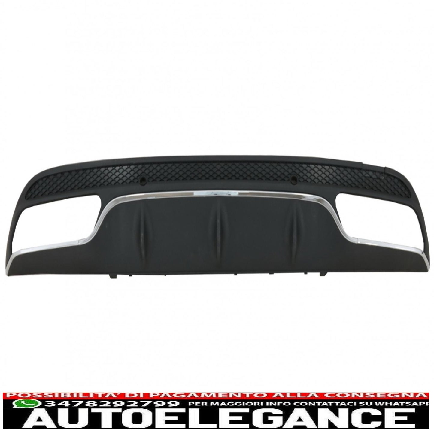 diffusore paraurti posteriore adatto per mercedes classe c w205 s205 (2014-2020) design c63 con terminali di scarico solo per pacchetto sportivo