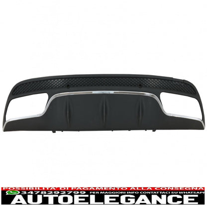 diffusore paraurti posteriore adatto per mercedes classe c w205 s205 (2014-2020) design c63 con terminali di scarico solo per pacchetto sportivo