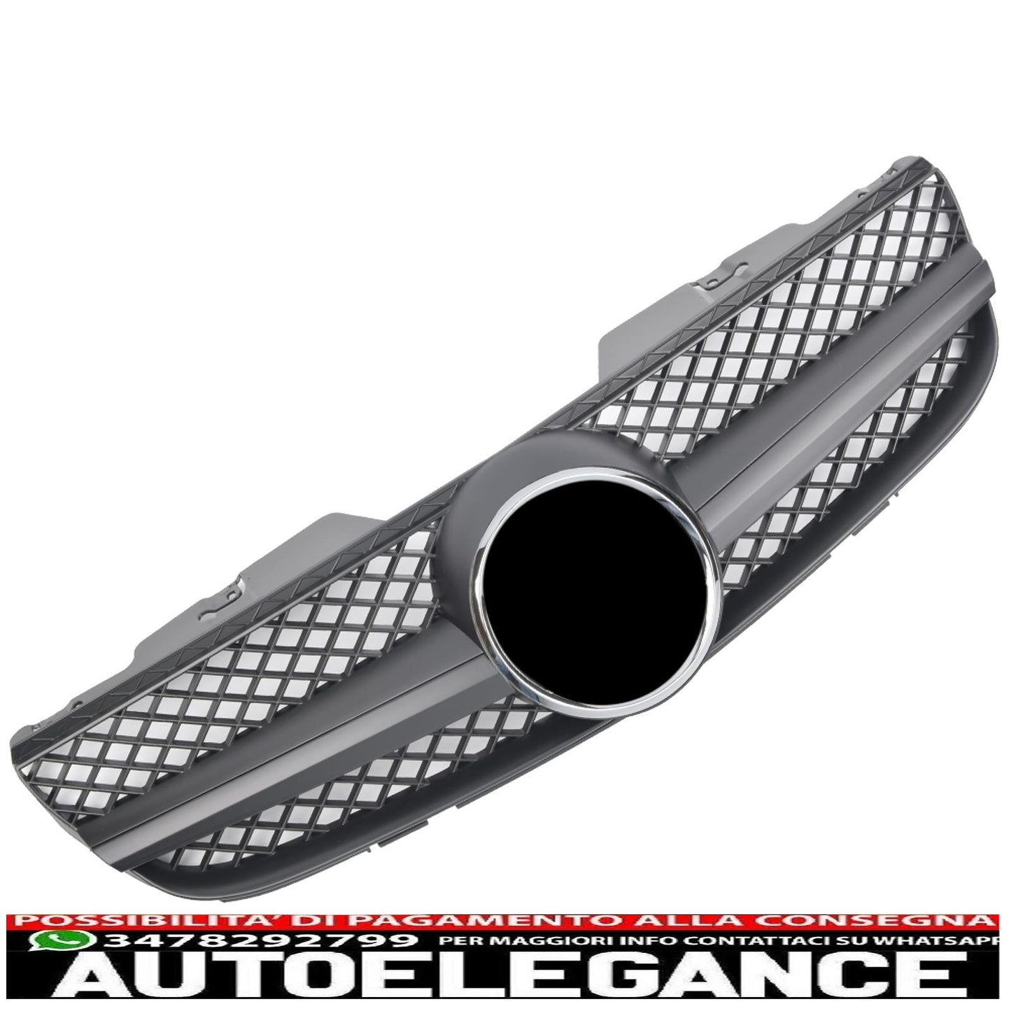 Sports radiator grille for Mercedes R230 SL 2006-2008 matt black 