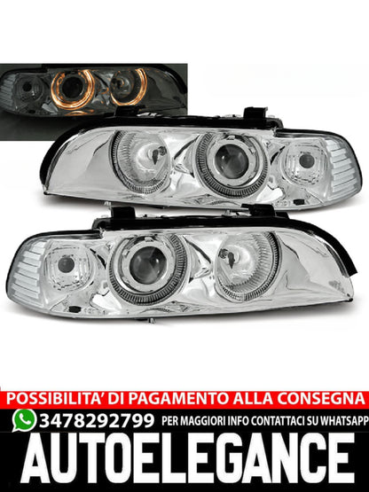 FARI ANTERIORI ANGEL EYES CHROME ADATTI COMPATIBILI per BMW E39 09.95-06.03