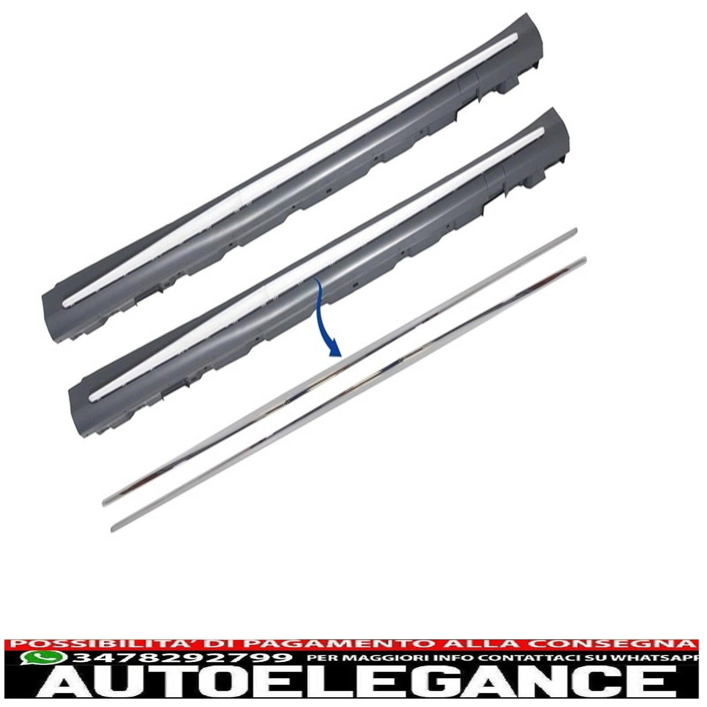Chrome parts side skirt moldings suitable for mercedes s class w222 (2013-2020) s65 s63 design 