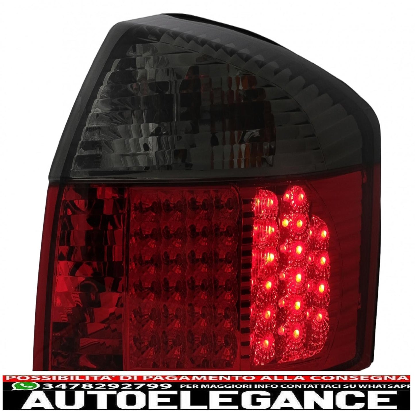 led rear lights suitable for audi a4 b6 8e sedan (10.2000-10.2004) smoke red