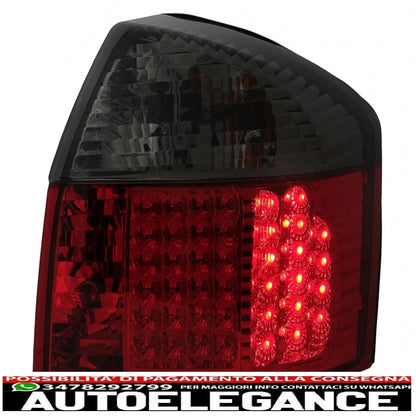 led rear lights suitable for audi a4 b6 8e sedan (10.2000-10.2004) smoke red