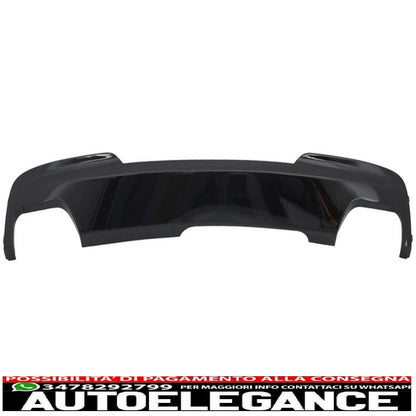 diffusore d'aria a doppia uscita edizione nero brillante adatto per bmw f10 f11 (2011-2017) con terminali di scarico sport m-teck 550i v8 lci design quadrato