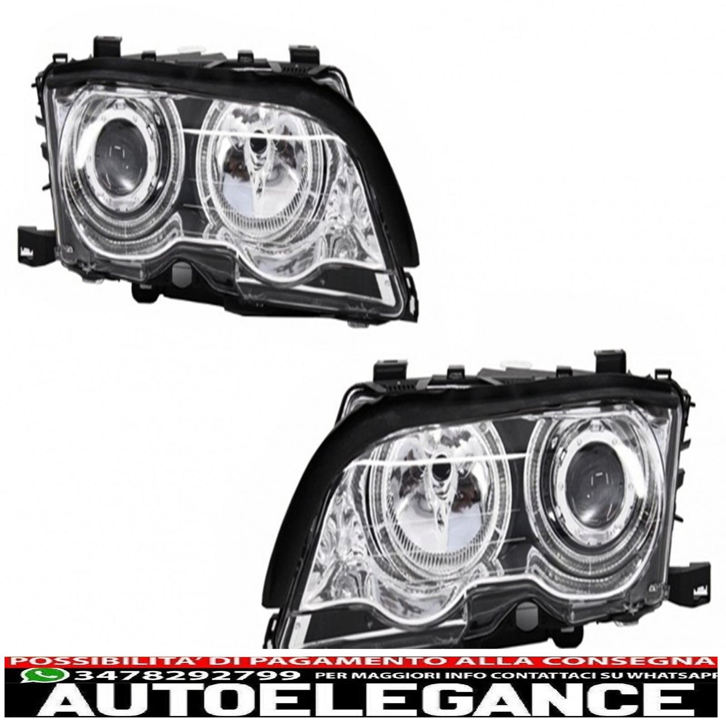 front bumper design m-tech ii without fog lights angel eye headlights suitable for bmw 3 series e46 coupe cabrio 1992-2002 