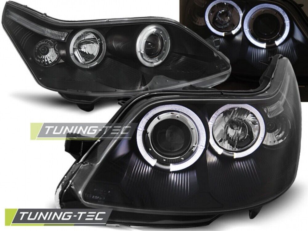 Headlights for CITROEN C4 04-10 ANGEL EYES BLACK...-show the original titleOriginal textHeadlights For CITROEN C4 04-10 ANGEL EYES BLACK..