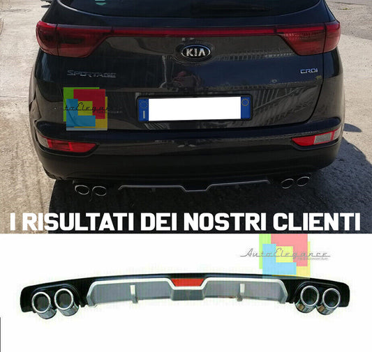 SOTTO PARAURTI POSTERIORE KIA SPORTAGE QL DIFFUSORE QUATTRO TERMINALI ABS ., 00