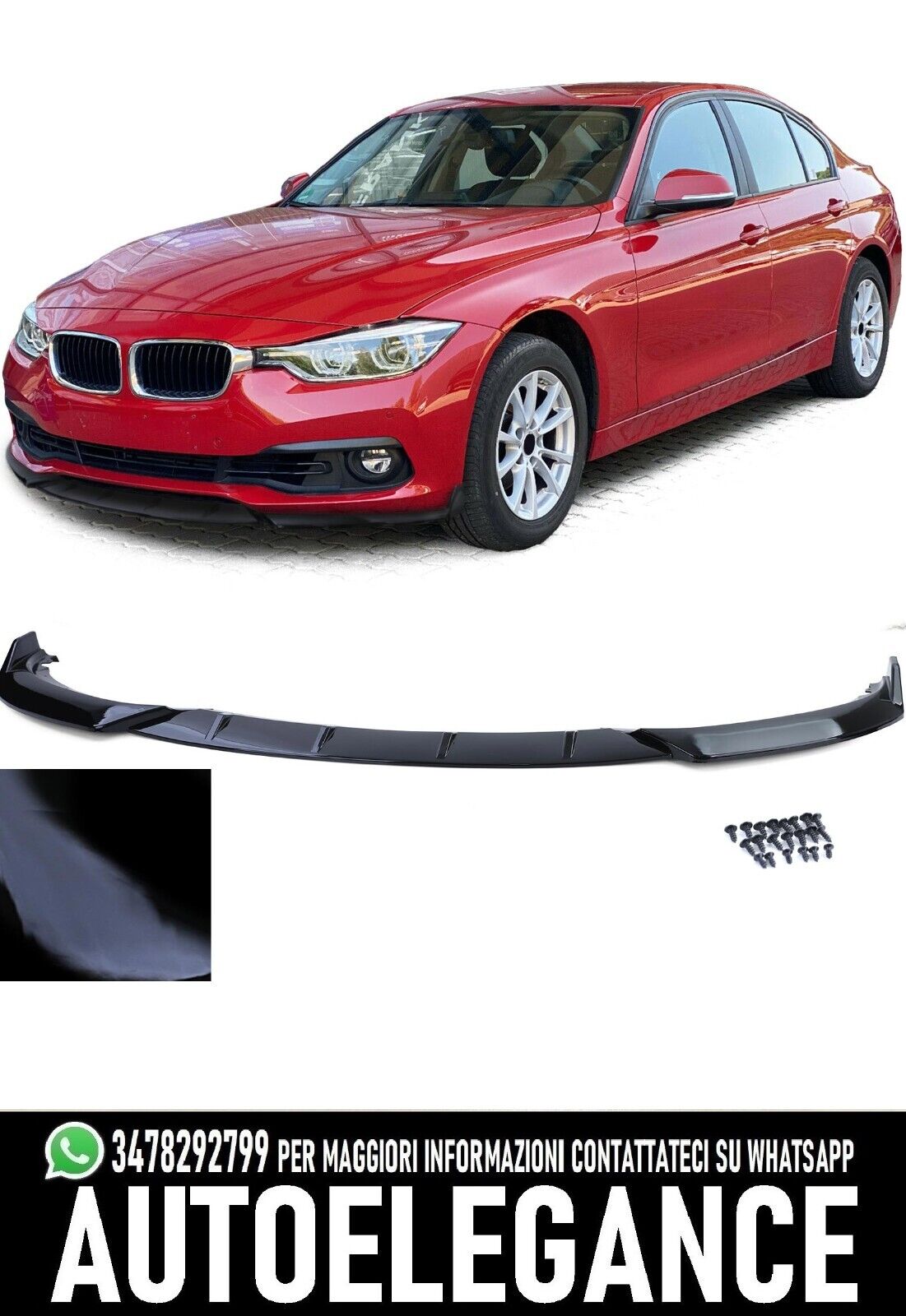 UNDER FRONT BUMPER SPLITTER BMW 3 SERIES F30 F31 2011-2018 ABS SPOILER ..-