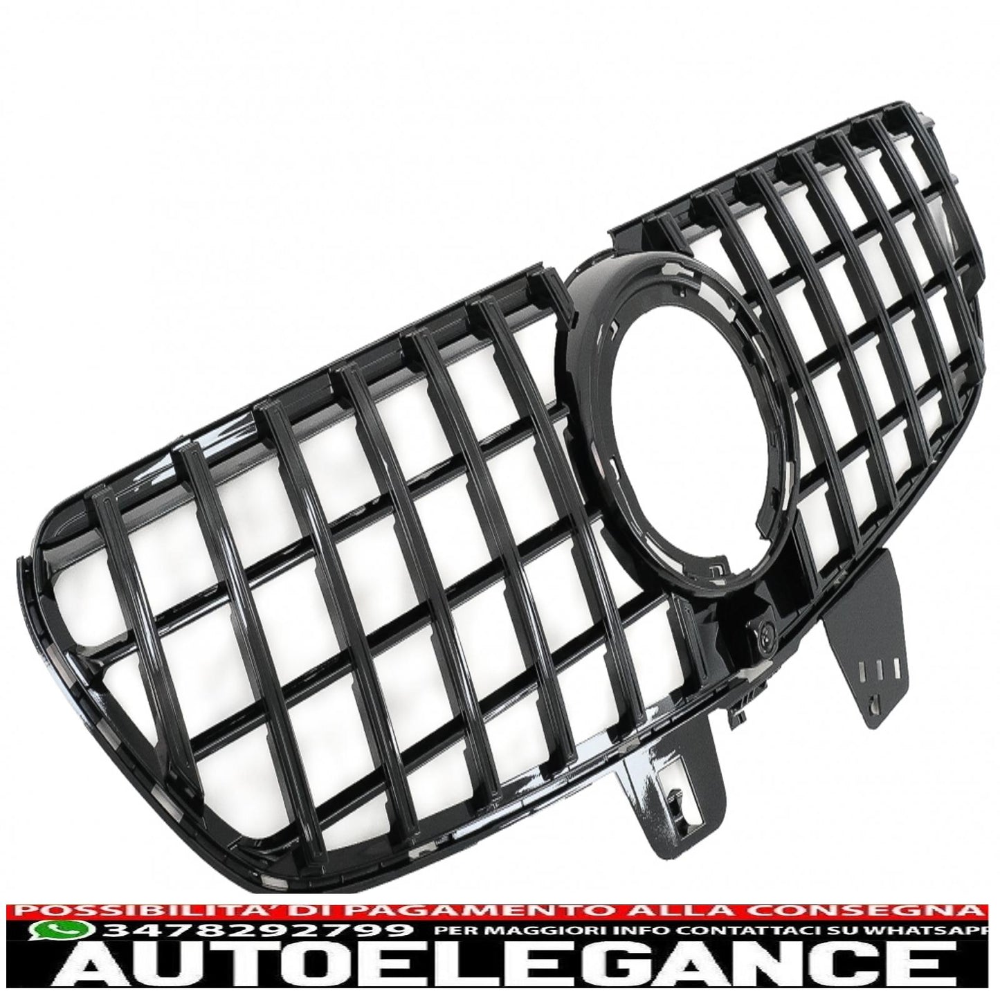 central grille suitable for mercedes v class w447 facelift (2020 onwards) gt r design panamericana black 