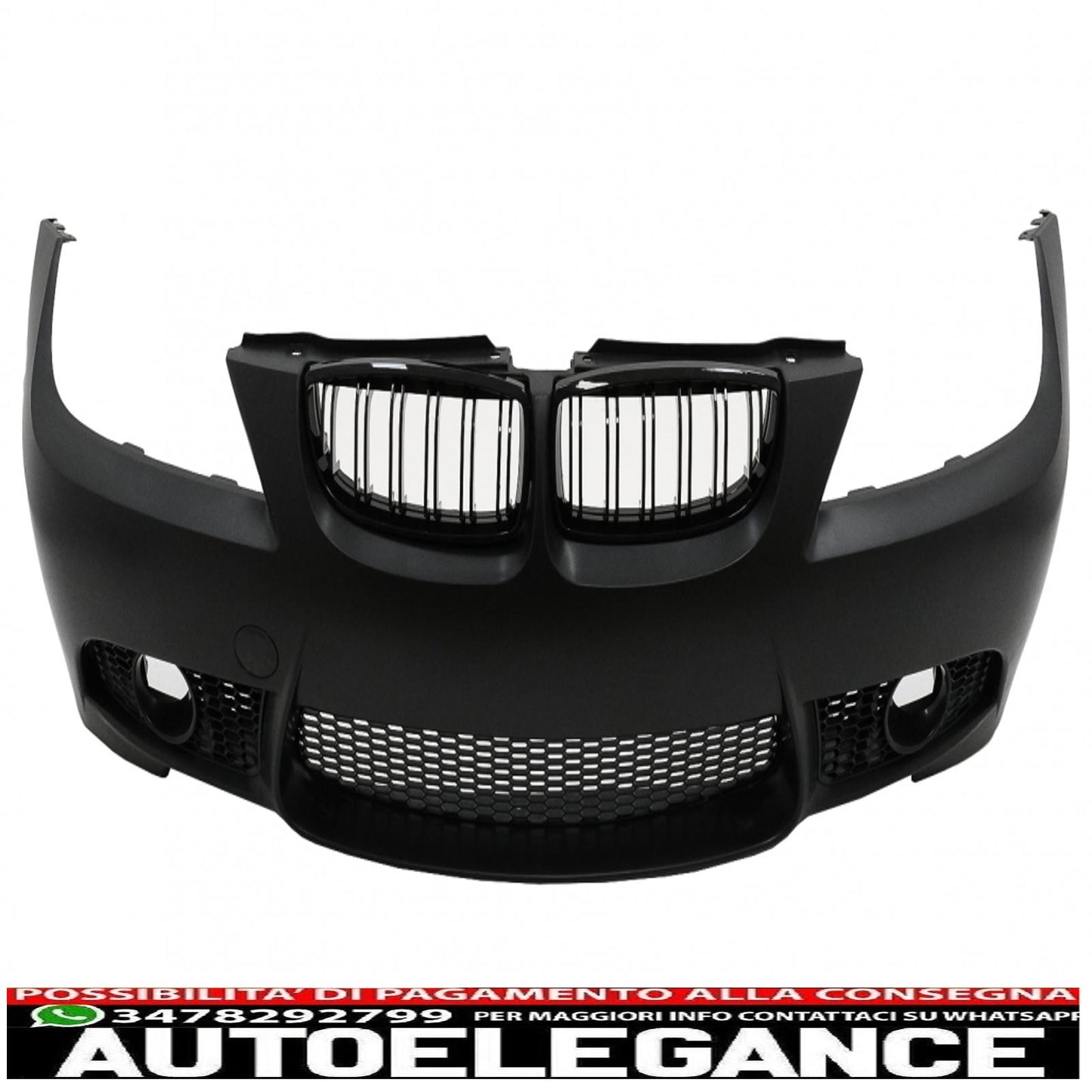 Paraurti anteriore con griglie a doppio rene adatto per bmw serie 3 e90 e91 lci (2008-2011) berlina touring m3 design