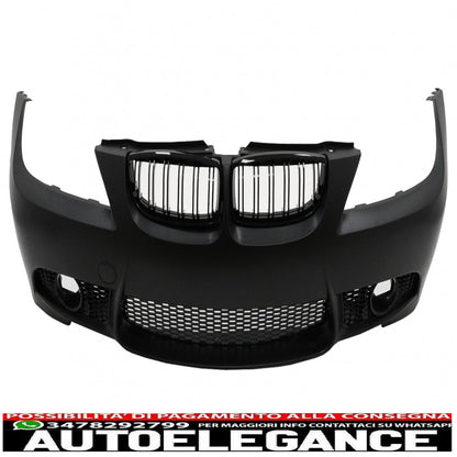 Paraurti anteriore con griglie a doppio rene adatto per bmw serie 3 e90 e91 lci (2008-2011) berlina touring m3 design